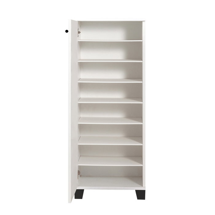 Hanah Home Zapatero Blanco 50x127x38cm con Diseño Inspirado en Cubismo y Surrealismo